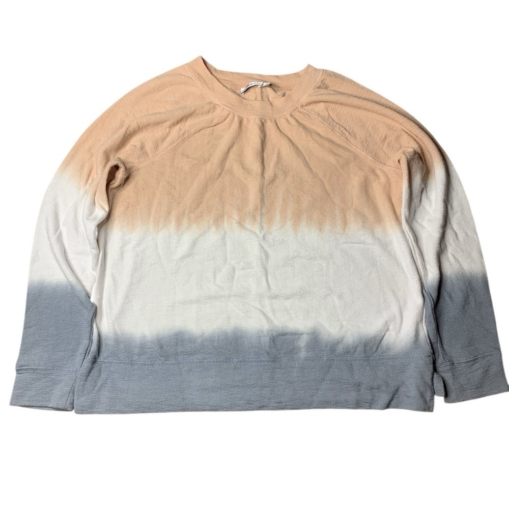 Ricki's Tie-Dye Dip Dye Oversized Crewneck Sweatshirt M/M | Peach White Blue